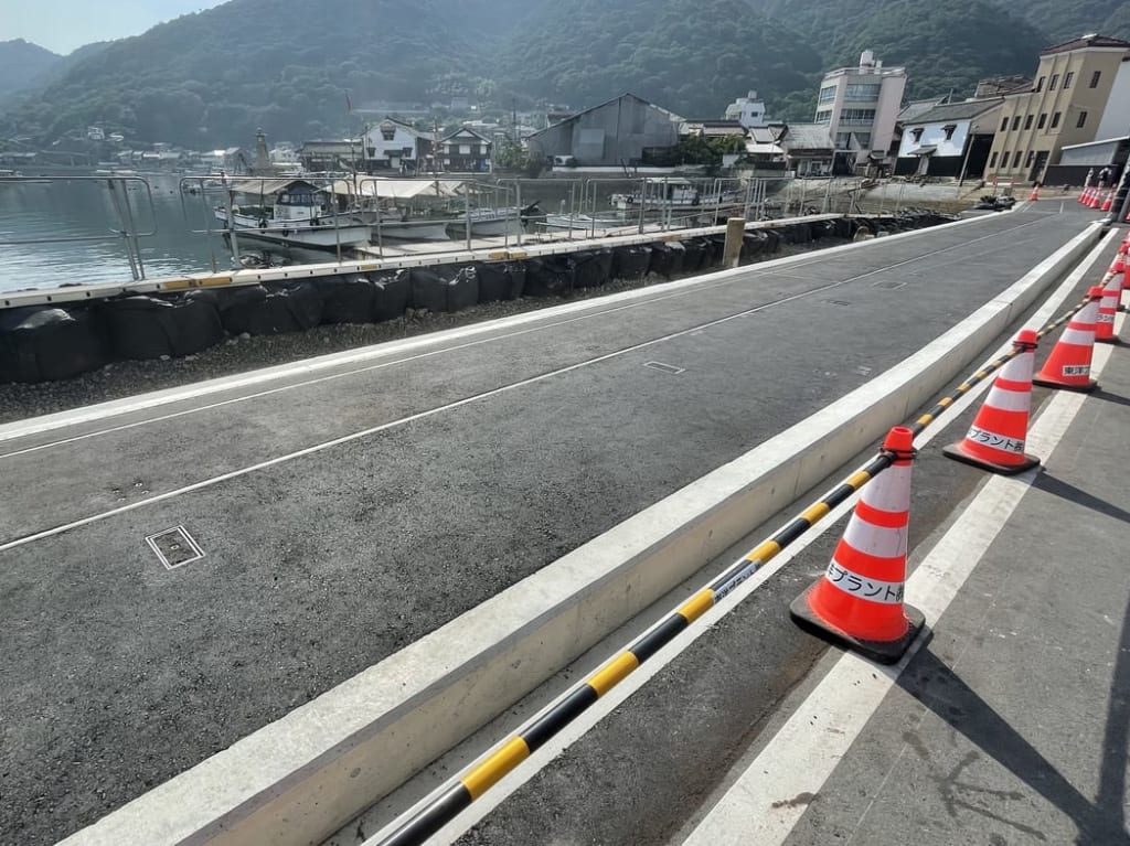 鞆の浦雁木付近工事